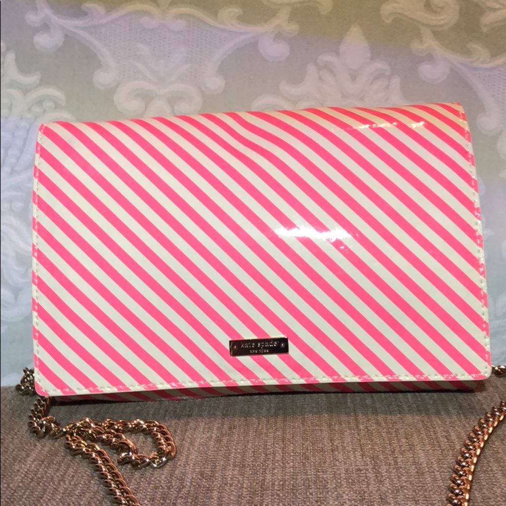 Kate spade seersucker chain purse
